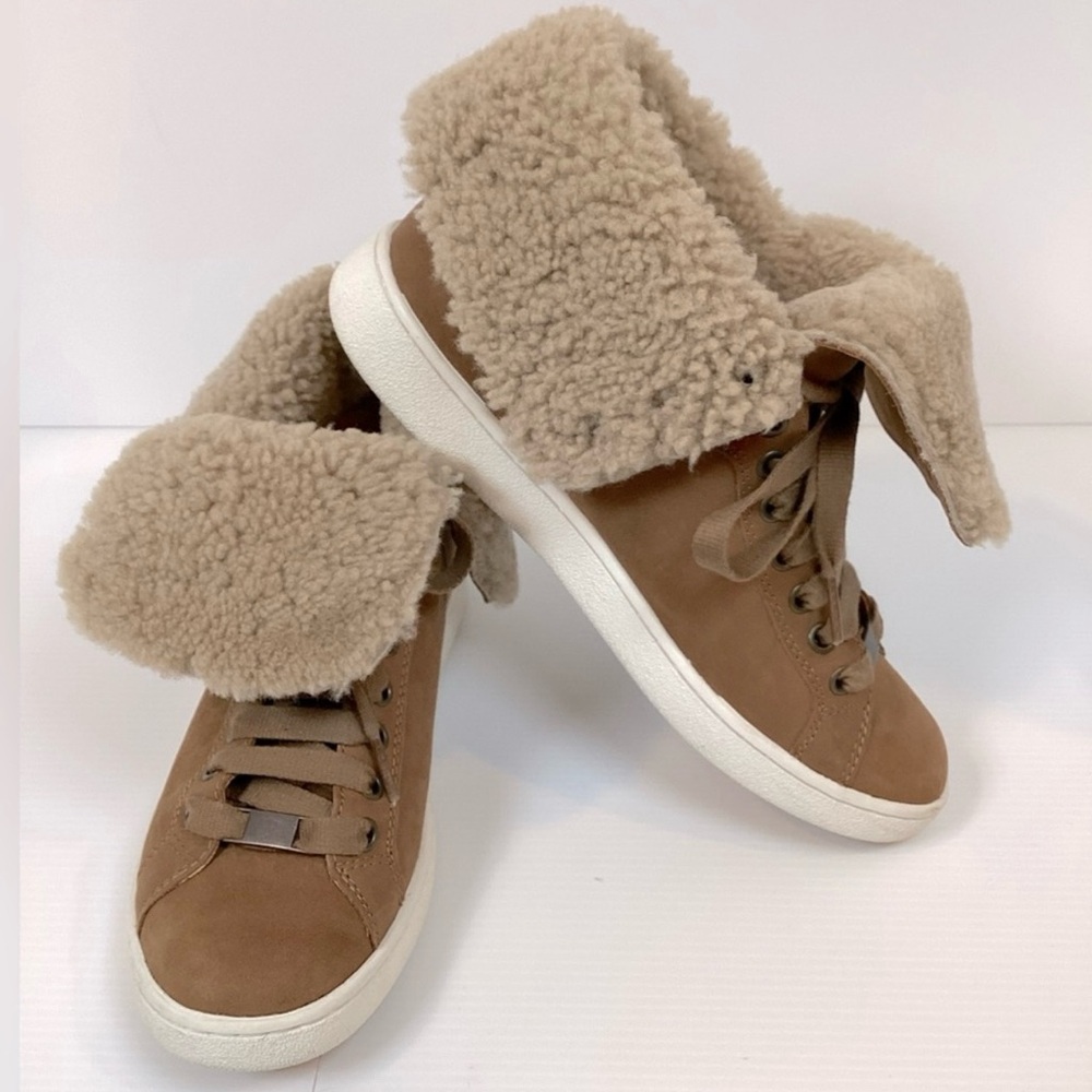 Ugg Starlyn Shearling High Top Sneakers Women’s 8.5 Chestnut Leather Boot